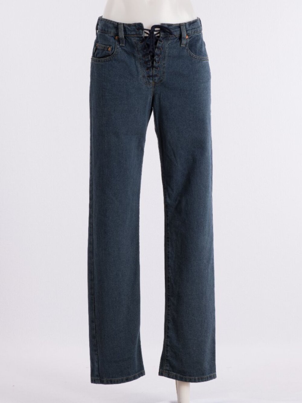 Todd Oldham Jeans Lace-Up Front Denim Pants Blue US 6